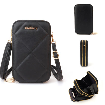 Baellerry N0111 Large Capacity Vertical Double-zipper Phone Bag Single-shoulder Messenger Bag(Black) - Single-shoulder Bags by Baellerry | Online Shopping South Africa | PMC Jewellery