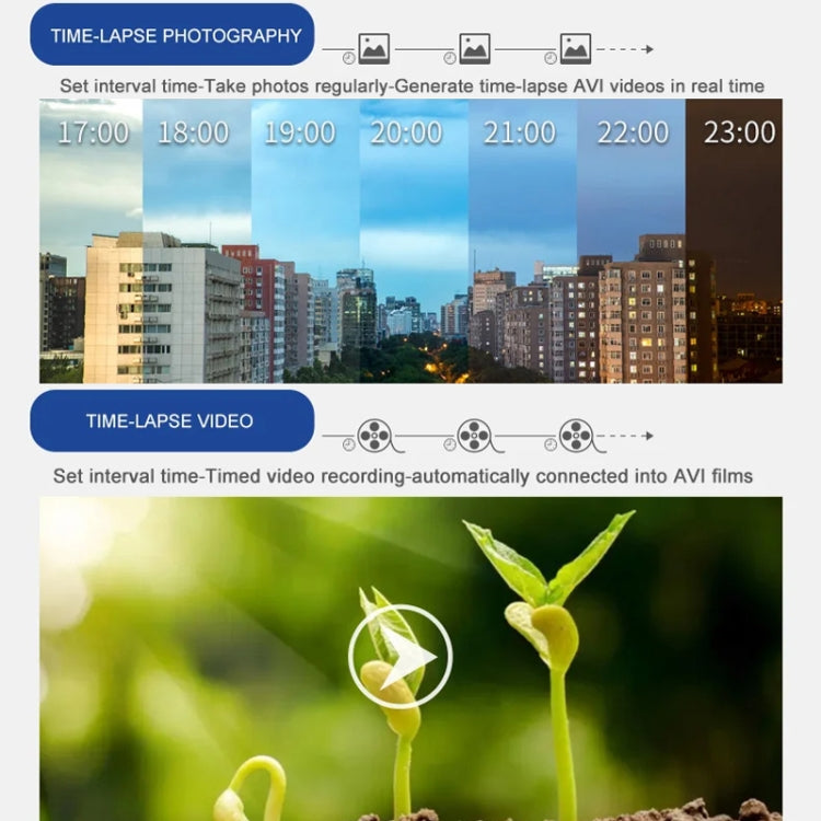 4K Time-Lapse Camera Microlight Full Color Night Vision Security Recording Construction Site Time-Lapse Camera(Black) - Video Cameras by PMC TechLife | Online Shopping South Africa | PMC TechLife | Buy Now Pay Later Mobicred