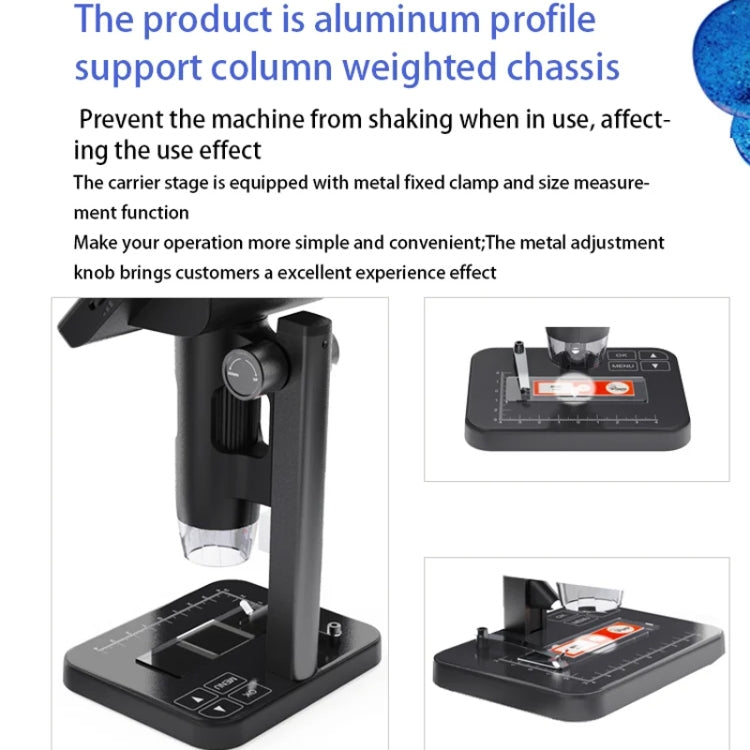 HD Electronic Digital Microscope 5 Inch Screen Touch Key 8000X Biological Cell Electronic Magnifying Glass - free shipping - PMC TechLife - Order now!