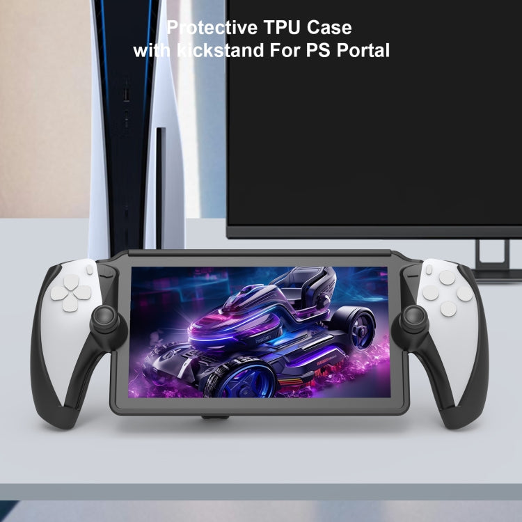 For PlayStation Portal Handle JYS TPU Protective Case With Stand(White) - Cases by JYS | Online Shopping South Africa | PMC Jewellery | Buy Now Pay Later Mobicred