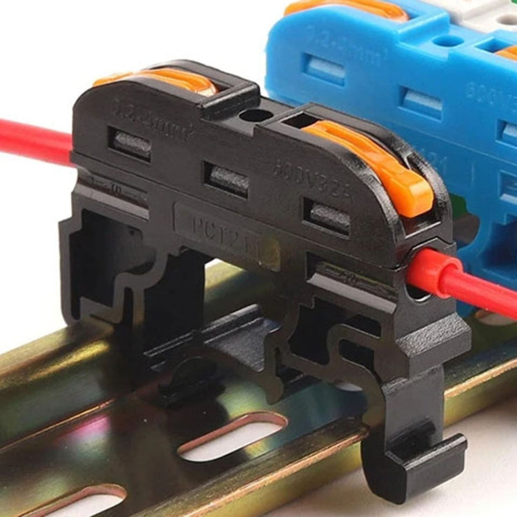 10pcs Guide Rail Type Replacement UK Quick Terminal Block 1 Input 1 Output(Black) - Connectors & Terminals by PMc TechLife | Online Shopping South Africa | PMc TechLife | Buy Now Pay Later Mobicred