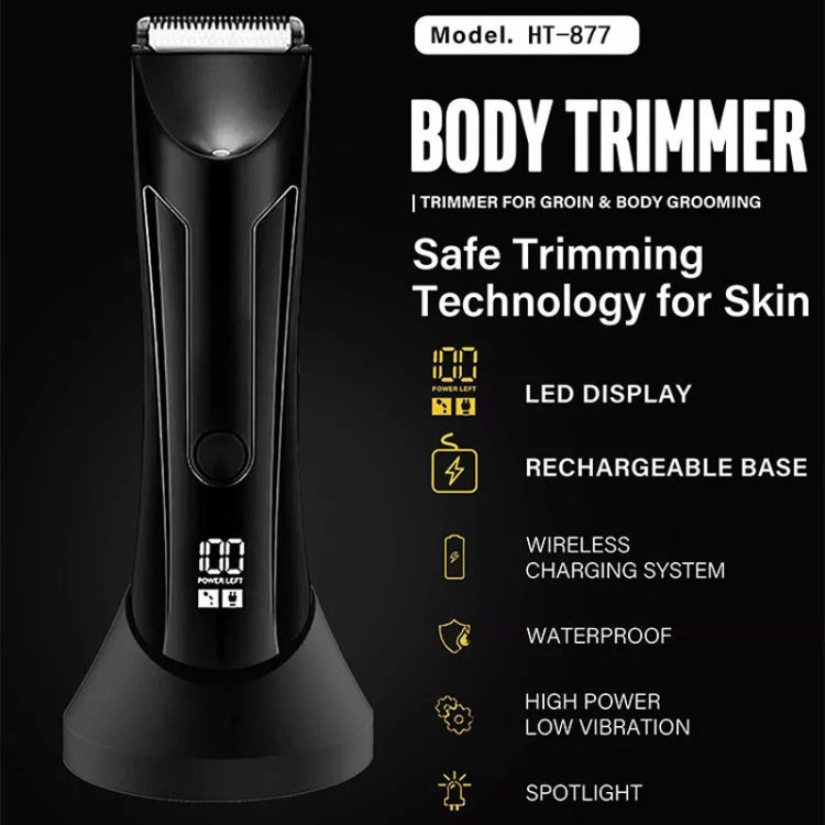 Mens Electrical Body Hair Trimmer LCD Digital Shaver(Black) - free shipping - PMC TechLife - Order now!