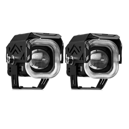 Motorcycle Vehicle Multi-Mode Spotlight Angel Eye Aperture LED Spotlight(M13 1pair) - Work Lights by PMC Jewellery | Online Shopping South Africa | PMC Jewellery | Buy Now Pay Later Mobicred