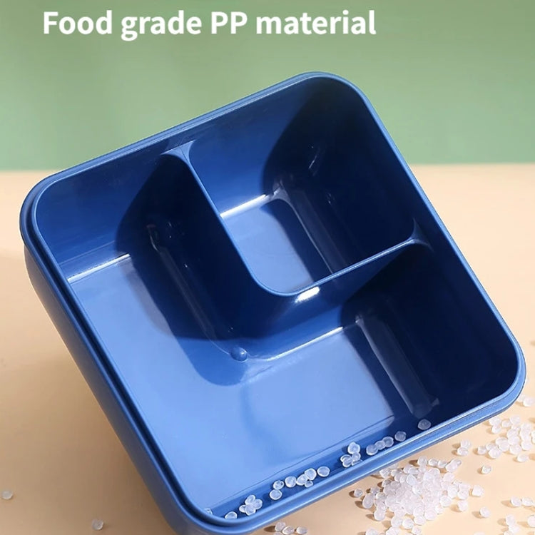 Square Microwaveable Lunch Box Hermetic Bento Box with Spoon Chopsticks(Blue) - Cutlery Sets by PMC TechLife | Online Shopping South Africa | PMC TechLife