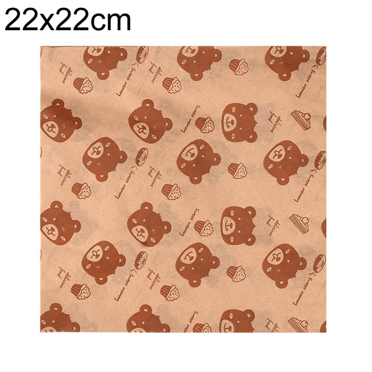 100sheets /Pack Bear Pattern Greaseproof Paper Baking Wrapping Paper Food Basket Liners Paper 22x22cm - Retail Packaging by PMc TechLife | Online Shopping South Africa | PMc TechLife | Buy Now Pay Later Mobicred