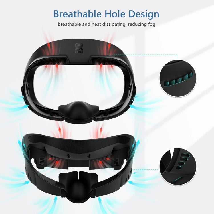 AMVR Q3FC1 For Meta Quest3 Mask Ice Silk Breathable Leather Material(Mask+1 Ice Silk) - VR Accessories by AMVR | Online Shopping South Africa | PMC Jewellery | Buy Now Pay Later Mobicred