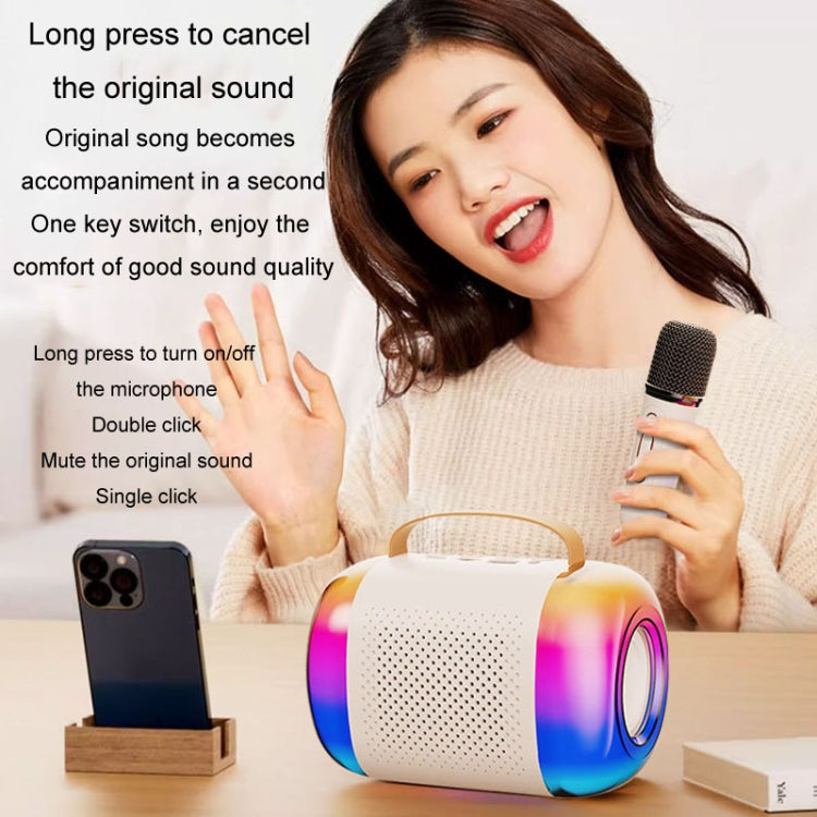 Y5 1 Microphone Portable Bluetooth Speaker Home And Outdoor Wireless Karaoke Audio(White) - Microphone by PMC TechLife | Online Shopping South Africa | PMC TechLife | Buy Now Pay Later Mobicred