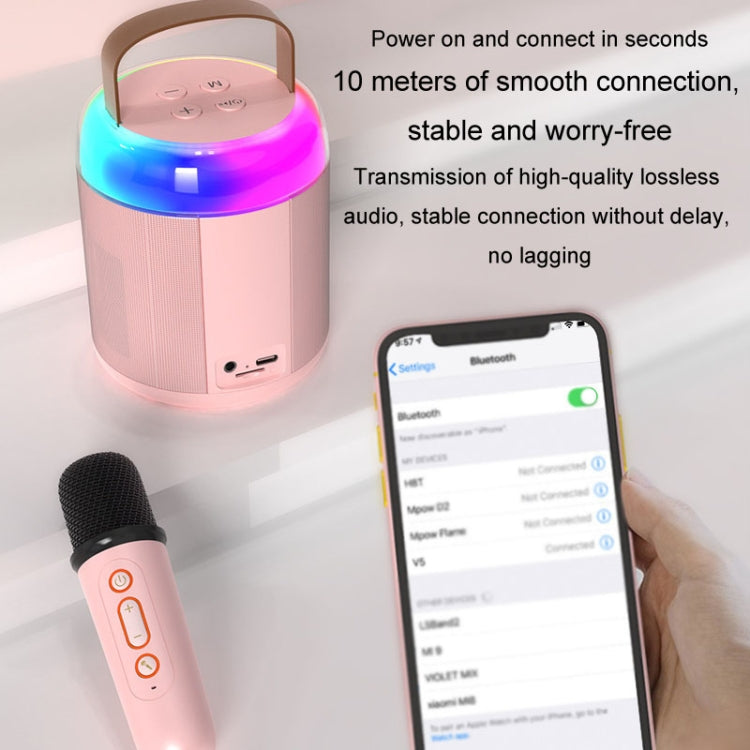 Home Portable Bluetooth Speaker Small Outdoor Karaoke Audio, Color: Y2 Pink(Monocular wheat) - Microphone by PMC TechLife | Online Shopping South Africa | PMC TechLife | Buy Now Pay Later Mobicred