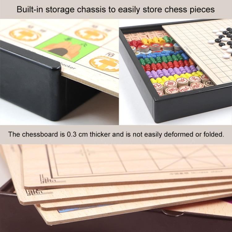 4 in 1 C Model  Wooden Multifunctional Parent-Child Interactive Children Educational Chessboard Toy Set - Table Games by PMC Jewellery | Online Shopping South Africa | PMC Jewellery | Buy Now Pay Later Mobicred