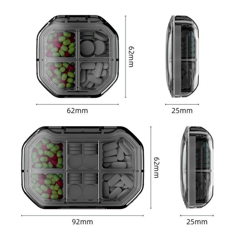 Portable Mini Compartmentalized Sealed Pill Box Weekly Morning And Evening Pill Capsule Dispensing Box, Style: 4 Grids Blue - free shipping - PMc TechLife - Order now!