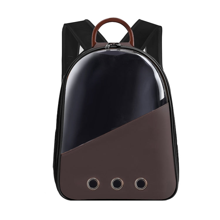 PU Pet Bag Cats And Dogs Outing Carrying Capsule Double Shoulder Backpacks(Model 1 Brown) - Pet Bags by PMC TechLife | Online Shopping South Africa | PMC TechLife | Buy Now Pay Later Mobicred