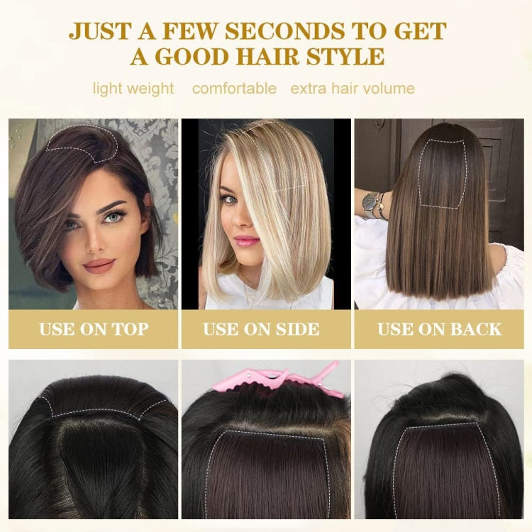 Invisible Pad Hair Roots Both Sides Puffy Wig Piece Faux Hair Extension Pad Hair Piece, Color: 20cm Natural Black - Wigs by PMC Jewellery | Online Shopping South Africa | PMC Jewellery