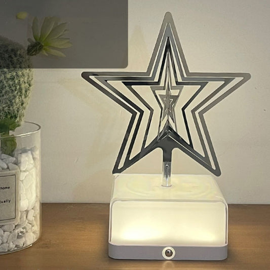 16 Colors 3D Rotating Bedside Lamp Night Light LED Rechargeable Ambient Light Decorative Ornament, Style: Pentagram - Night Lights by PMC Jewellery | Online Shopping South Africa | PMC Jewellery | Buy Now Pay Later Mobicred