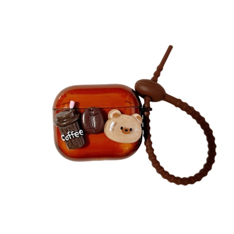 For AirPods 3 Cartoon 3D Coffee Bear Headphones Case Protective Shell Cover - For AirPods 3 by PMC Jewellery | Online Shopping South Africa | PMC Jewellery | Buy Now Pay Later Mobicred