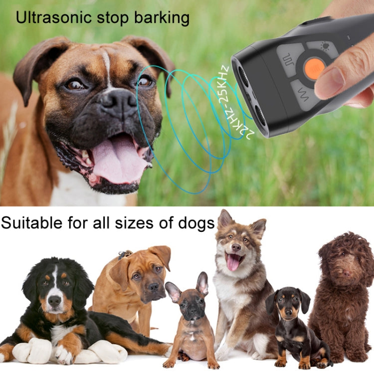 Dual Ultrasonic Repeller Pet Stop Barker With Mobile Power Supply Flashing Lighting Horn Function(Grey) - Training Aids by PMC TechLife | Online Shopping South Africa | PMC TechLife | Buy Now Pay Later Mobicred