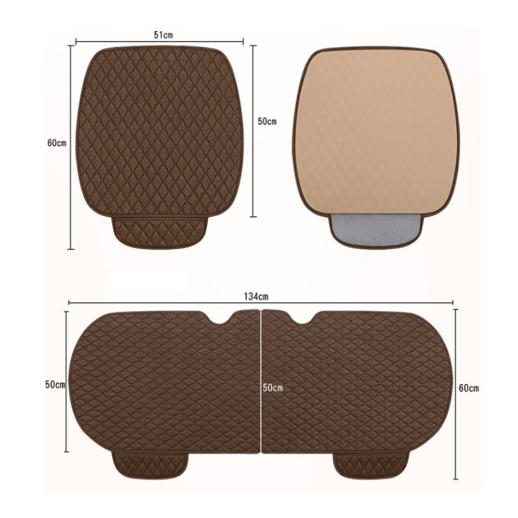 Non-Slip Rhombus Imitation Linen Car Seat Cushion, Color: Beige Back Row - Seat Accessories by PMC Jewellery | Online Shopping South Africa | PMC Jewellery | Buy Now Pay Later Mobicred