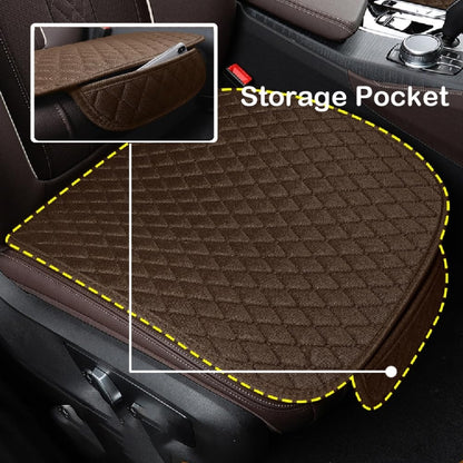 Non-Slip Rhombus Imitation Linen Car Seat Cushion, Color: Gray Back Row - Seat Accessories by PMC Jewellery | Online Shopping South Africa | PMC Jewellery | Buy Now Pay Later Mobicred