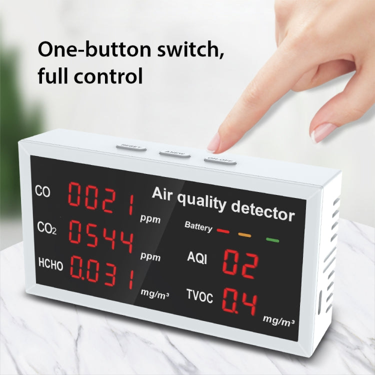 5-in-1 Indoor Home Portable Air Monitor TVOC Formaldehyde Detector(W17 White) - Air & Water Quality Tester by PMC Jewellery | Online Shopping South Africa | PMC Jewellery | Buy Now Pay Later Mobicred
