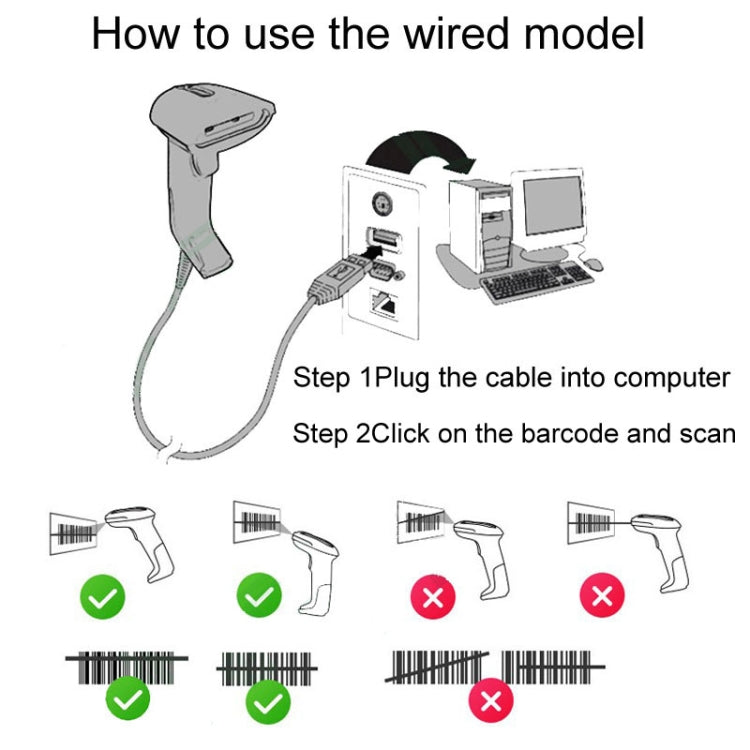 NETUM One-Dimensional Self-Sensing Code Sweeper Handheld Mobile Red Light Scanning Machine, Model: Wired With Bracket - free shipping - PMC TechLife - Order now!