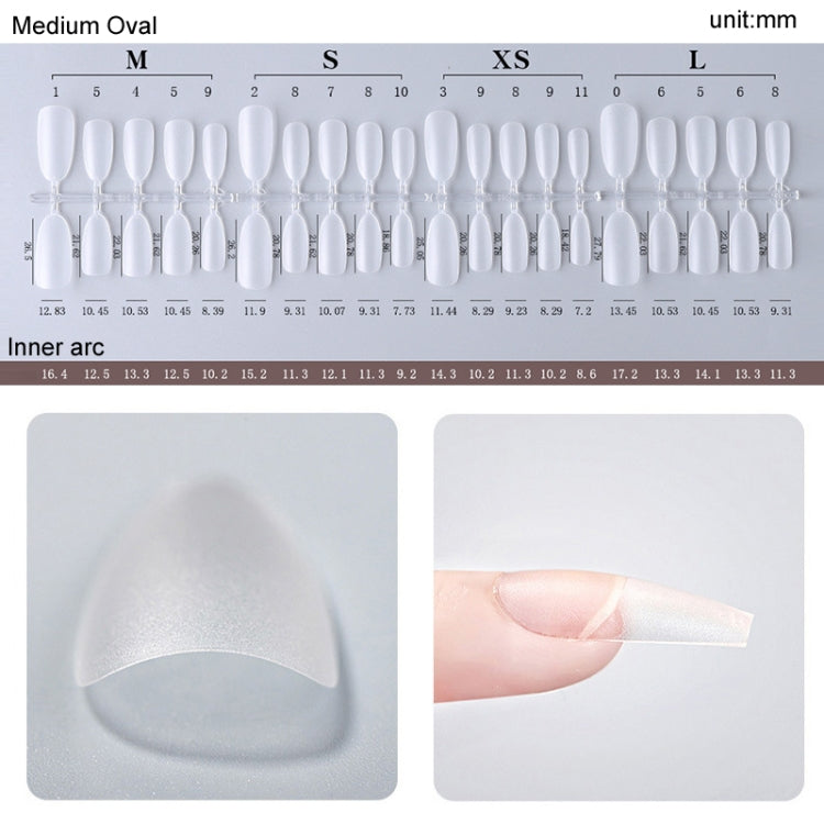 10pairs Of 100pcs/Box Frosted False Nails Artificial Tip, Shape: Long Ellipse M - Nail Stickers by PMC Jewellery | Online Shopping South Africa | PMC Jewellery | Buy Now Pay Later Mobicred