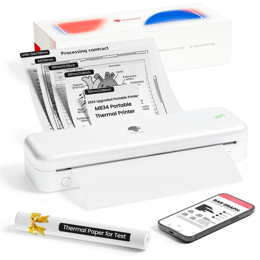 Phomemo M834 Wireless Bluetooth Thermal Printer Support Multi-Size Thermal Paper - Printer by Phomemo | Online Shopping South Africa | PMC Jewellery | Buy Now Pay Later Mobicred