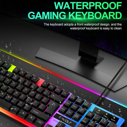 T-WOLF TF230 Colorful Light Effect Game Office Computer Wired Keyboard and Mouse Kit(Black) - Wired Keyboard by T-WOLF | Online Shopping South Africa | PMC Jewellery | Buy Now Pay Later Mobicred