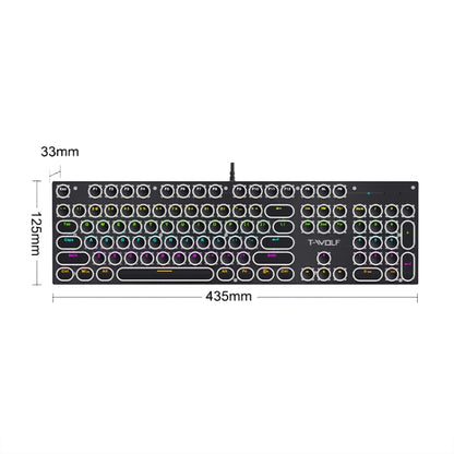 T-WOLF T75 104 Keys Adjustable RGB Light Computer Game Wired Mechanical Keyboard(White) - Wired Keyboard by T-WOLF | Online Shopping South Africa | PMC Jewellery | Buy Now Pay Later Mobicred