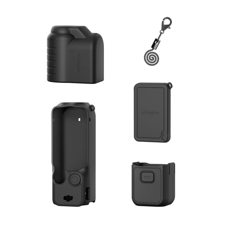 For DJI Osmo Pocket 3 AMagisn Silicone Protection Case Movement Camera Accessories, Style: 5 In 1 Black - Case & Bags by aMagisn | Online Shopping South Africa | PMC Jewellery | Buy Now Pay Later Mobicred