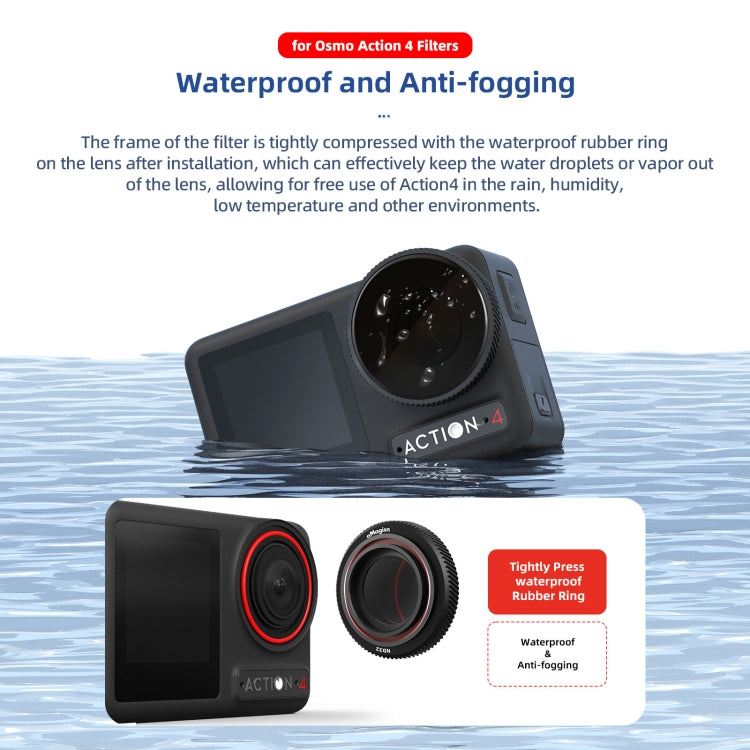 For DJI Osmo Action 4 AMagisn Waterproof Filter Sports Camera Accessories, Style: UV -  by aMagisn | Online Shopping South Africa | PMC Jewellery | Buy Now Pay Later Mobicred