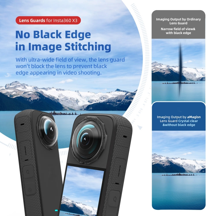 For Insta360 X3 aMagisn 2 In 1 Paste Lens Guard Mobility Camera Accessories - Len Accessories by aMagisn | Online Shopping South Africa | PMC Jewellery | Buy Now Pay Later Mobicred