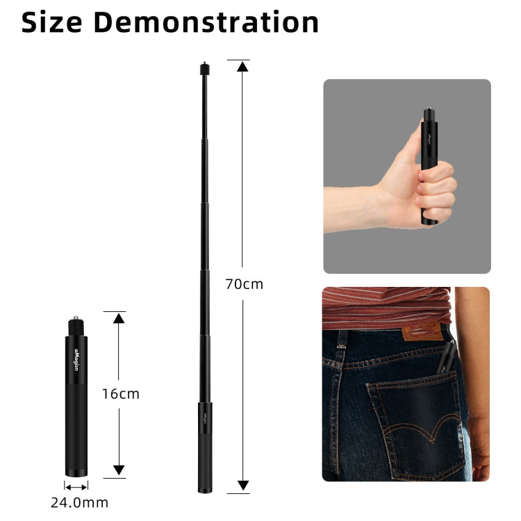 aMagisn 70cm Invisible Straight Pull Selfie Stick Sports Camera Accessories, Specification: Single Rod - Extendable Pole by aMagisn | Online Shopping South Africa | PMC Jewellery | Buy Now Pay Later Mobicred