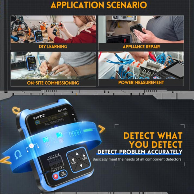 FNIRSI 3 In 1 Handheld Digital Oscilloscope LCR Transistor Tester, Specification: Standard - free shipping - PMC TechLife - Order now!