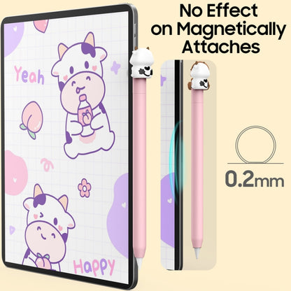 For Apple Pencil (USB-C) AhaStyle PT129-3 Stylus Cover Silicone Cartoon Protective Case, Style: Pink Cow - Pencil Accessories by AhaStyle | Online Shopping South Africa | PMC Jewellery | Buy Now Pay Later Mobicred