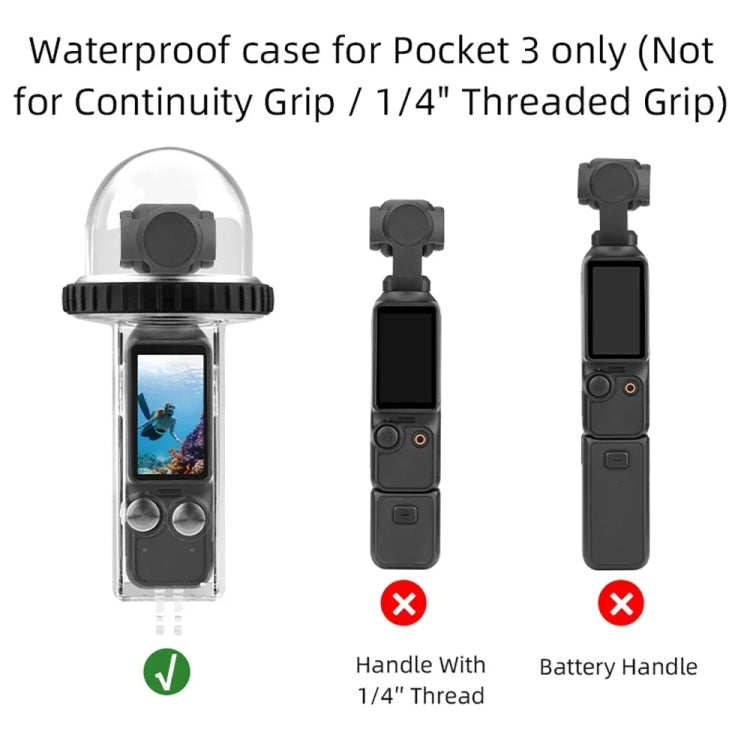 For DJI Osmo Pocket 3 BRDRC 40m Depth Waterproof Case Diving Housing Cover(Transparent Handle) - Case & Bags by BRDRC | Online Shopping South Africa | PMC Jewellery | Buy Now Pay Later Mobicred