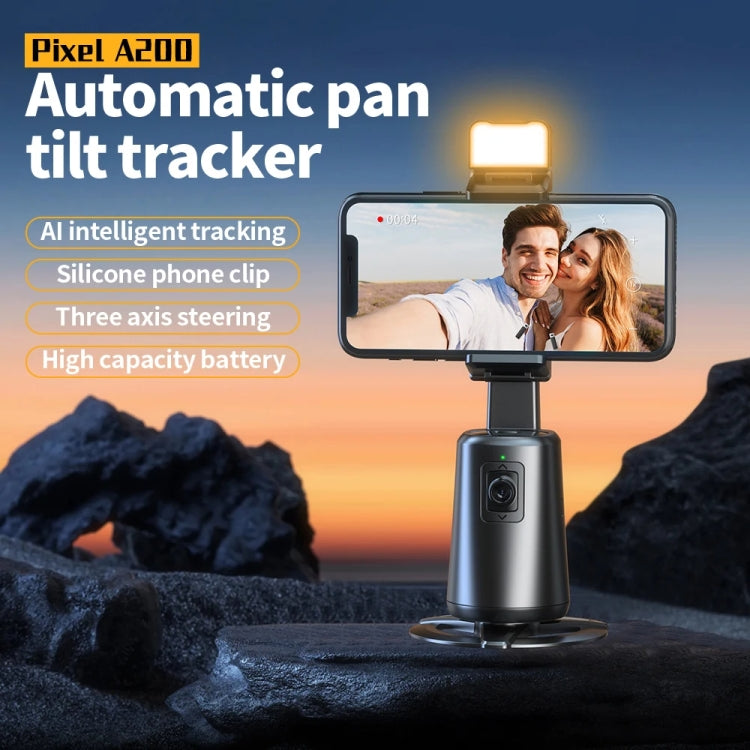 Pixel A200  Auto Tracking Gimbal Stabilizer 360 Degree Rotation Selfie Stick With Fill Light Set 1 - Handheld Gimbals by Pixel | Online Shopping South Africa | PMC TechLife | Buy Now Pay Later Mobicred