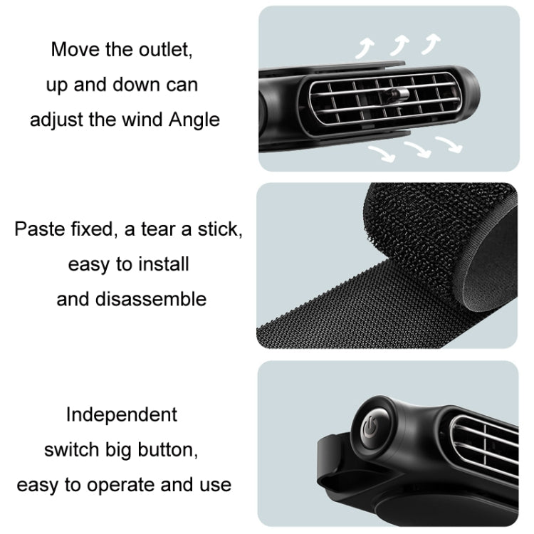 Car Turbine High Wind USB Plug-in Seat Back Fan(CF03 White) - Heating & Fans by PMC TechLife | Online Shopping South Africa | PMC TechLife | Buy Now Pay Later Mobicred