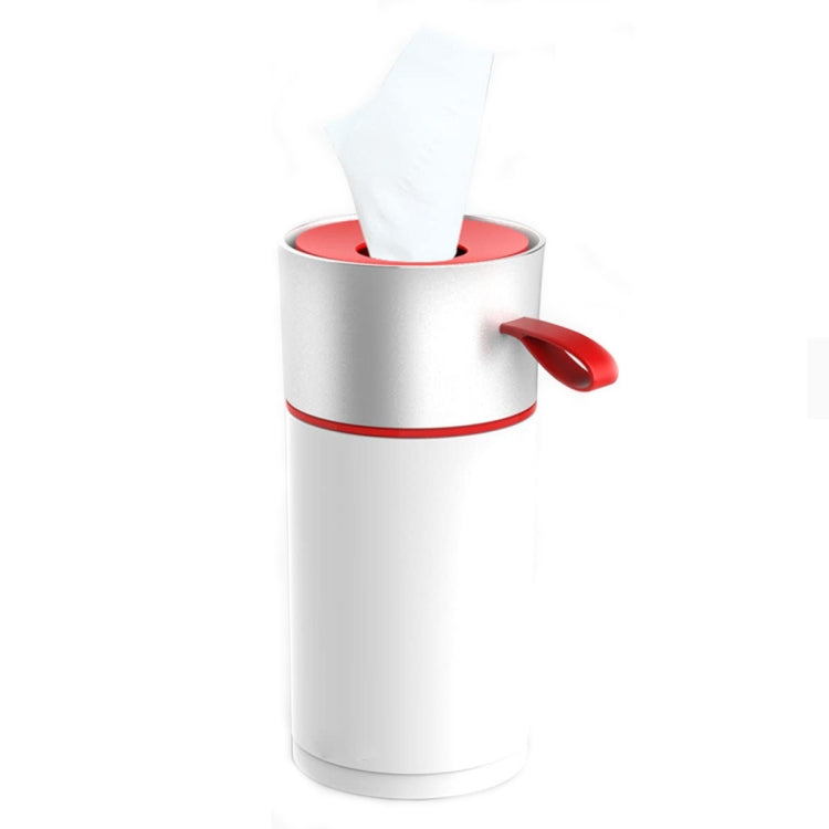 BEN.JACK Cylindrical Car Water Cup Holder Tissue Box(White Red) - Stowing Tidying by BEN.JACK | Online Shopping South Africa | PMC TechLife | Buy Now Pay Later Mobicred