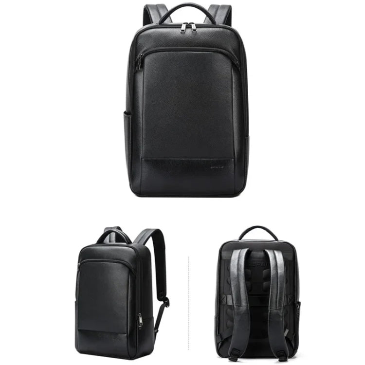 Bopai 61-123311 Large-Capacity First-Layer Cowhide Business Laptop Backpack(Black) - Backpack by Bopai | Online Shopping South Africa | PMC Jewellery | Buy Now Pay Later Mobicred