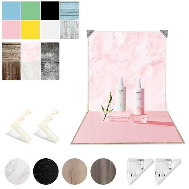 2pcs 60cm Double-Sided Background Board + 7pcs Backdrop Paper Photography Props Set, Spec: Set 1 - Solid Color by PMC TechLife | Online Shopping South Africa | PMC TechLife | Buy Now Pay Later Mobicred