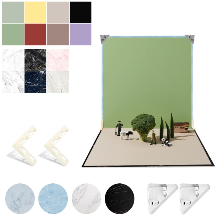 2pcs 60cm Double-Sided Background Board + 7pcs Backdrop Paper Photography Props Set, Spec:  Set 7 - Solid Color by PMC TechLife | Online Shopping South Africa | PMC TechLife | Buy Now Pay Later Mobicred