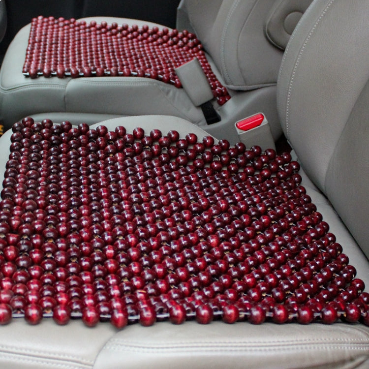 44x44cm Summer Car Pure Wood Beads Square Seat Cushion(Red) - Seat Accessories by PMC TechLife | Online Shopping South Africa | PMC TechLife | Buy Now Pay Later Mobicred