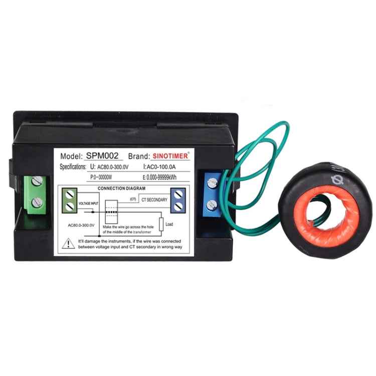 SINOTIMER SPM002 Liquid Crystals AC Digital Voltage And Current Meter Power Monitor, Specification: AC200-450V 100A - Current & Voltage Tester by SINOTIMER | Online Shopping South Africa | PMC Jewellery | Buy Now Pay Later Mobicred