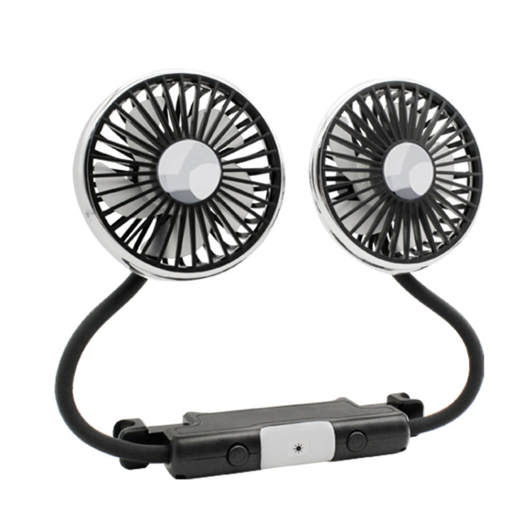 Car Double-head Hose Seat Fan with Light(Black) - Heating & Fans by PMC TechLife | Online Shopping South Africa | PMC TechLife | Buy Now Pay Later Mobicred