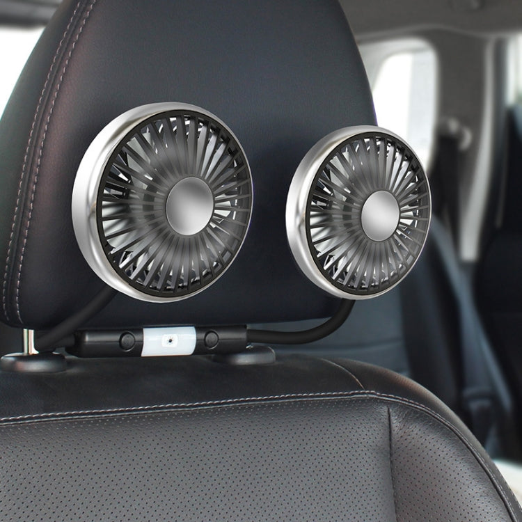 Car Double-head Hose Seat Fan with Light(Black) - Heating & Fans by PMC TechLife | Online Shopping South Africa | PMC TechLife | Buy Now Pay Later Mobicred