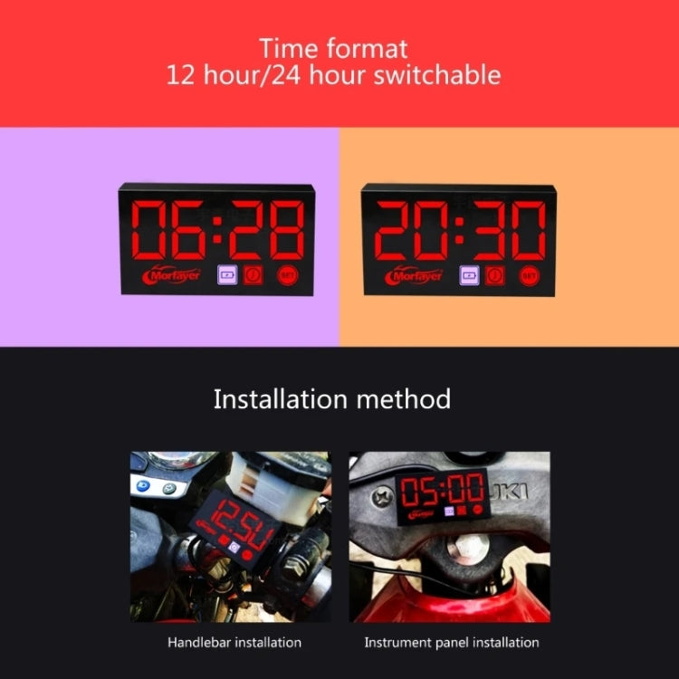Compact LED Digital Display Time Voltmeter, Specification: 2 in 1 Temperature Blue - Electrical Instruments by PMC TechLife | Online Shopping South Africa | PMC TechLife | Buy Now Pay Later Mobicred