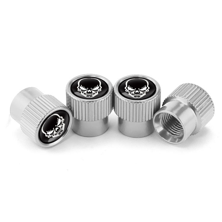 4pcs /Set Skeleton Car Tire Universal Aluminum Valve Cap(Silver) - Tire Valve Caps by PMC TechLife | Online Shopping South Africa | PMC TechLife | Buy Now Pay Later Mobicred