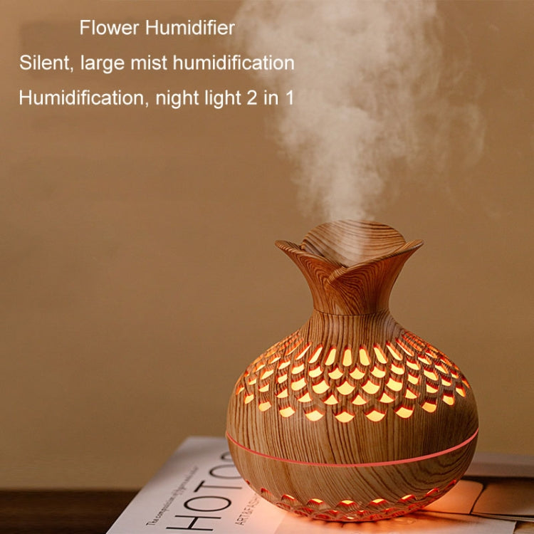 LED Light Aromatherapy Diffuser Home Small Vase Quiet Humidifier Aromatherapy Diffuser 2 In 1(Dark Wood) - free shipping - PMC TechLife - Order now!