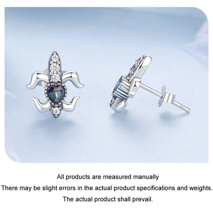 S925 Sterling Silver Iris Special-shaped Women Earrings(BSE968) - Stud Earrings & Earrings by PMC Jewellery | Online Shopping South Africa | PMC Jewellery