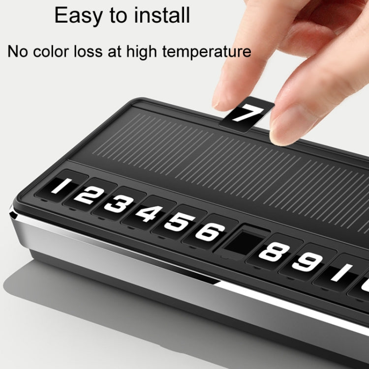 Car Temporary Parking License Plate Solar Rechargeable Luminous Parking Card(Black) - Parking Card by PMC TechLife | Online Shopping South Africa | PMC TechLife | Buy Now Pay Later Mobicred