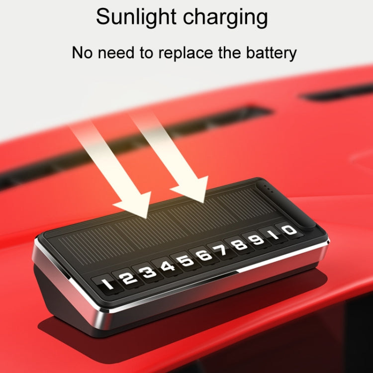 Car Temporary Parking License Plate Solar Rechargeable Luminous Parking Card(Black) - Parking Card by PMC TechLife | Online Shopping South Africa | PMC TechLife | Buy Now Pay Later Mobicred